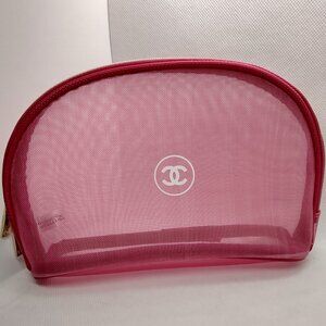 💫Chanel Mesh Cosmetics Case - Hot Pink